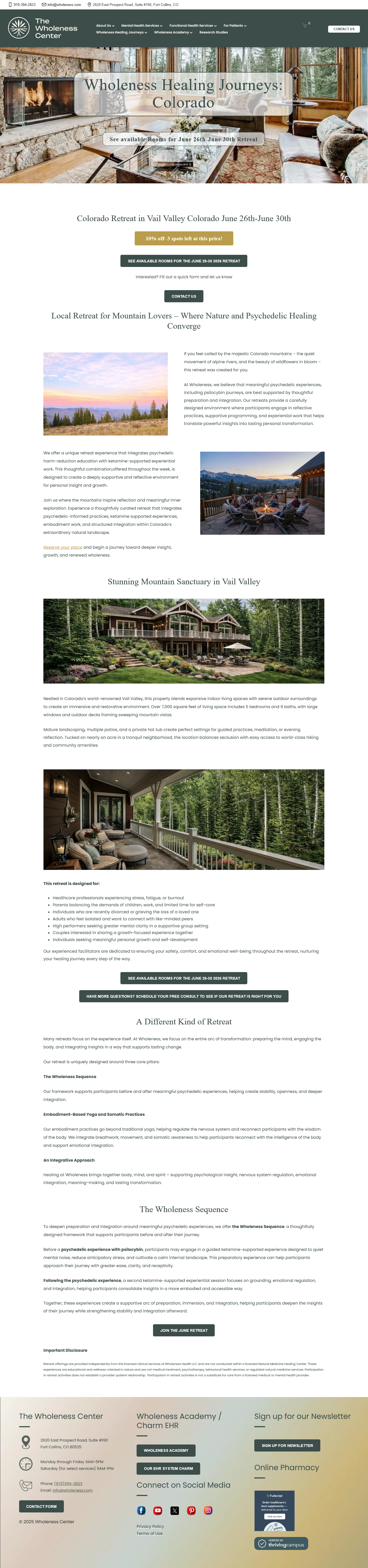 Wholeness Center website